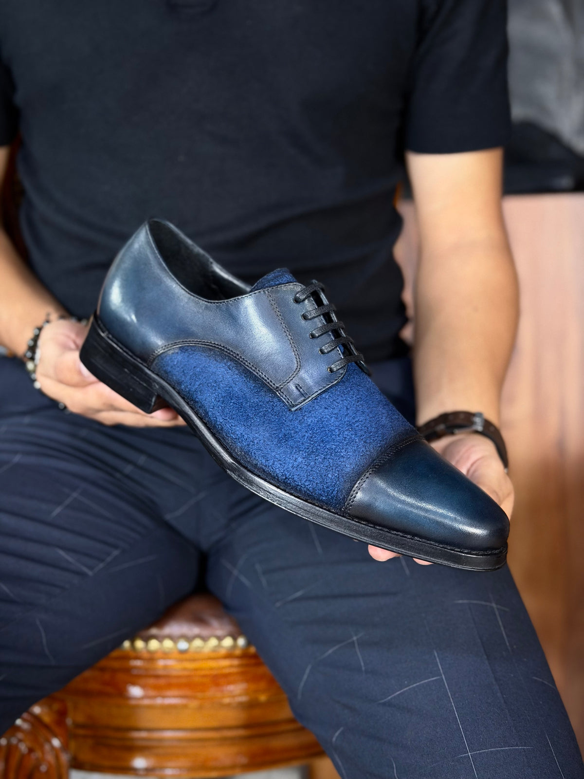 LISBOA LEATHER/SUEDE BLUE