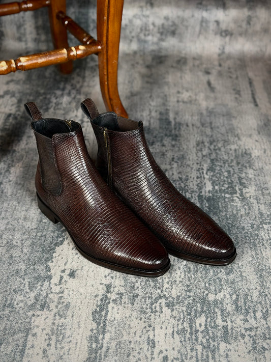 CHELSEA W/CIERRE LIZARD BROWN