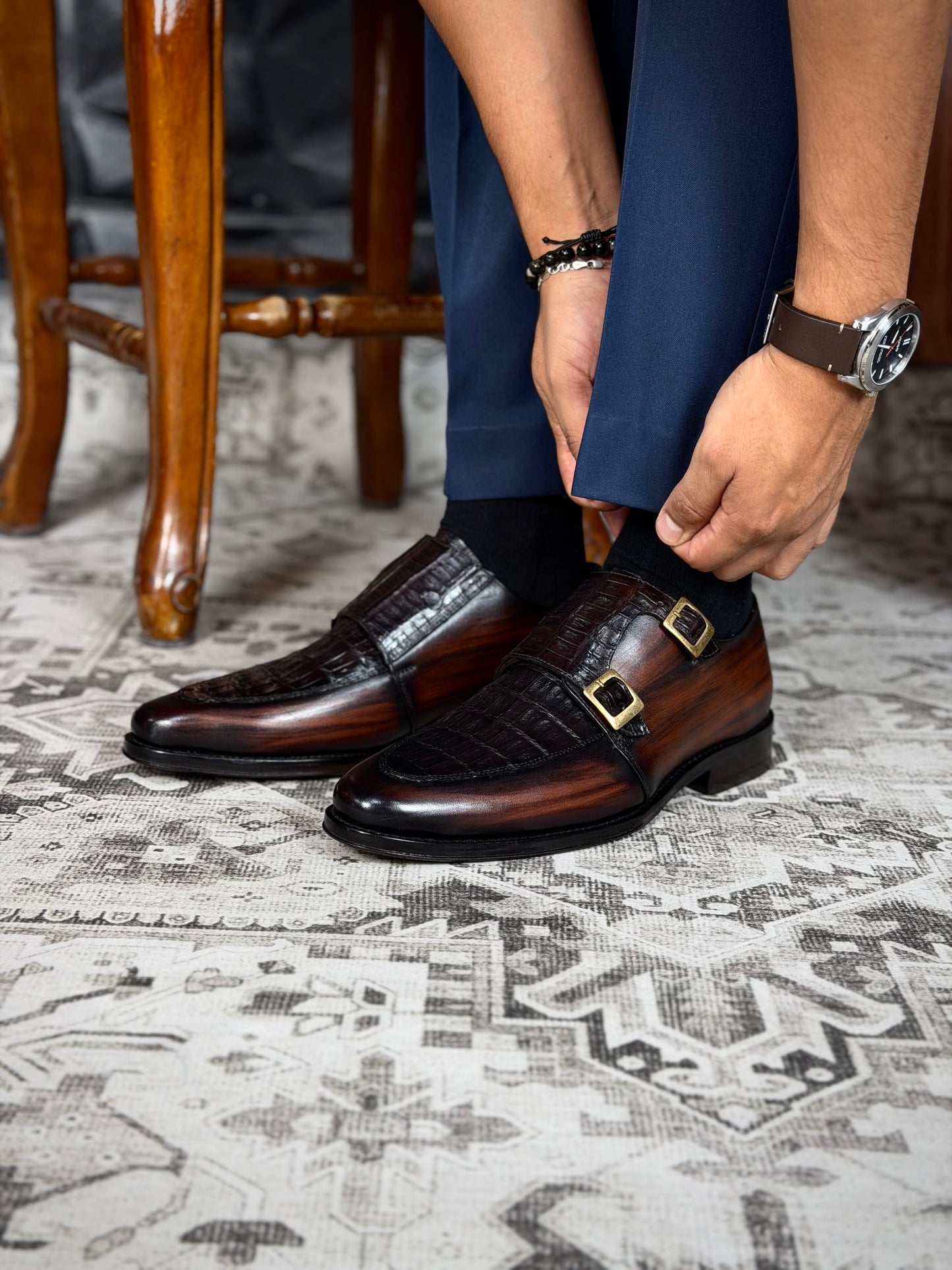 MARSELLA W/COCODRILO BROWN