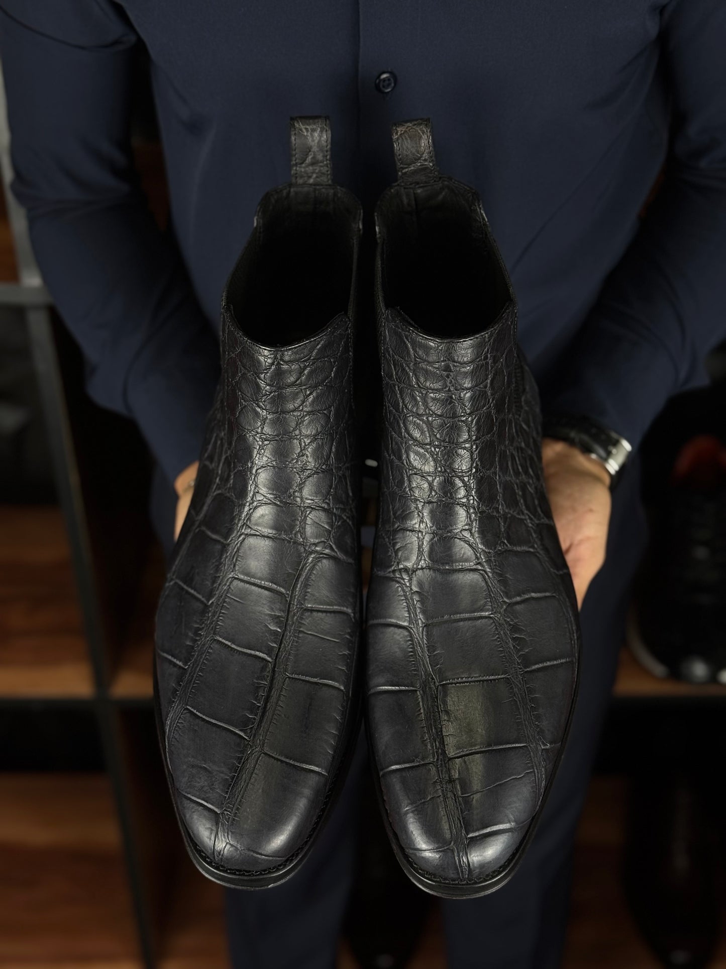 CHELSEA ALLIGATOR MATTE GRAY