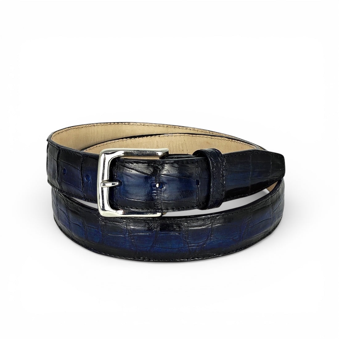 DRESS BELT COCODRILO BLUE
