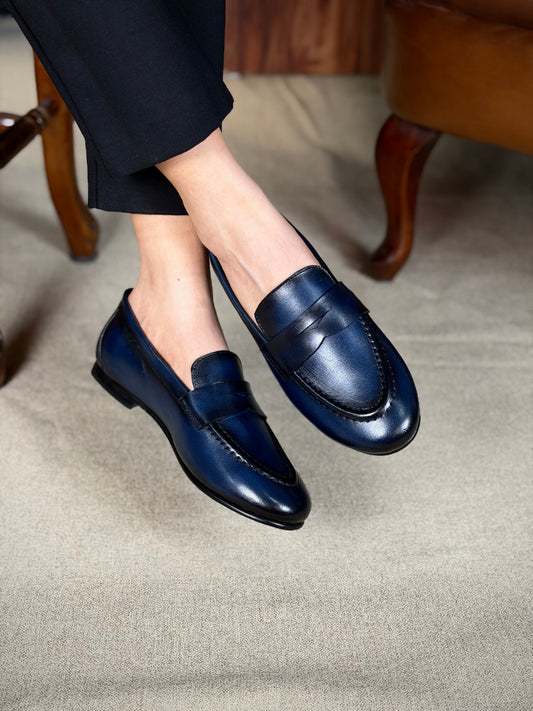 KENIA LEATHER BLUE