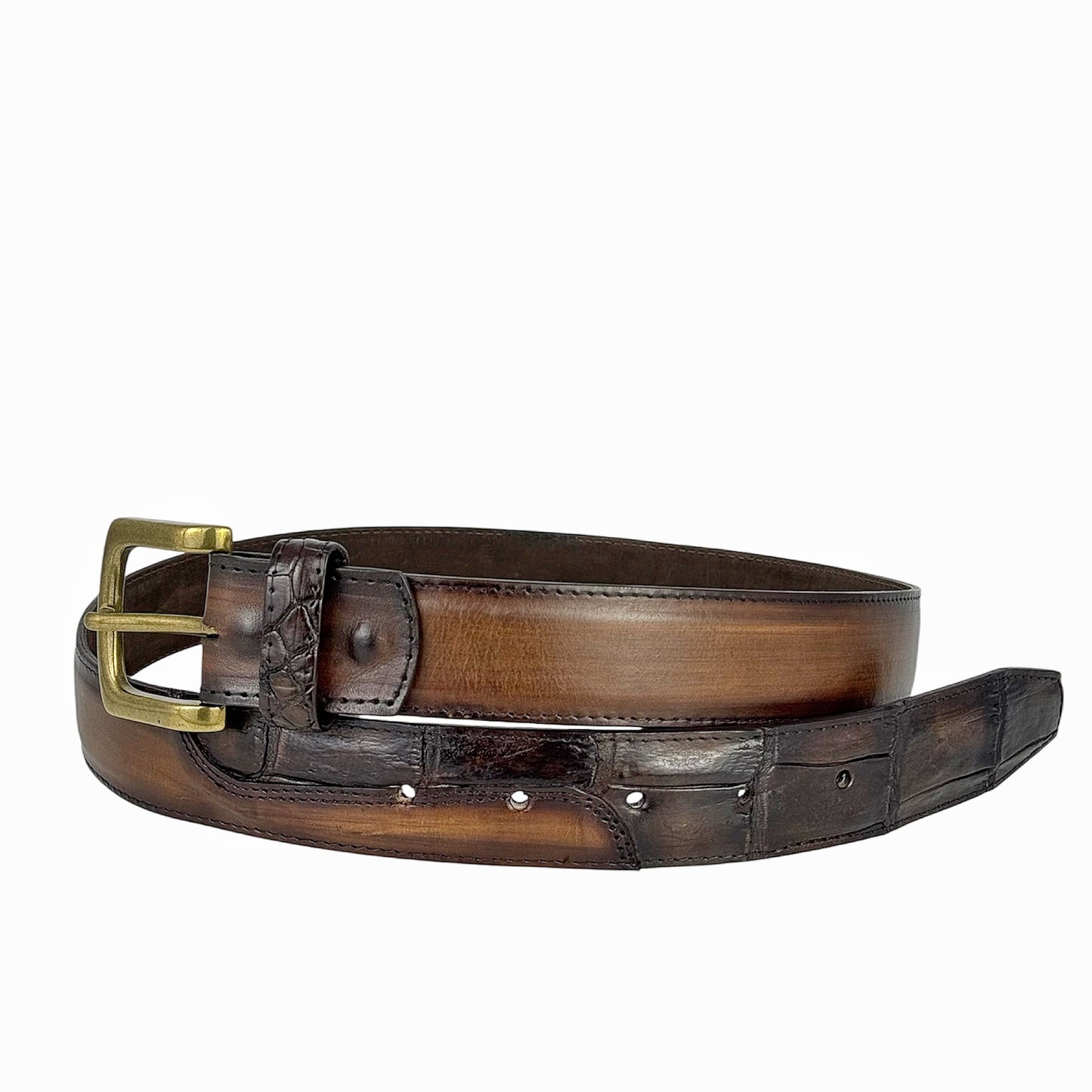 DRESS BELT LEATHER/COCODRILO BROWN