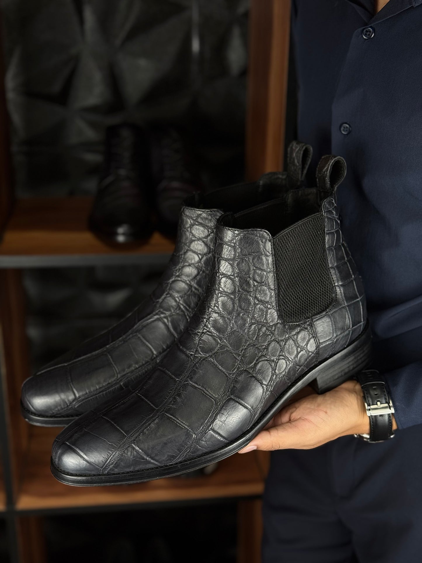 CHELSEA ALLIGATOR MATTE GRAY