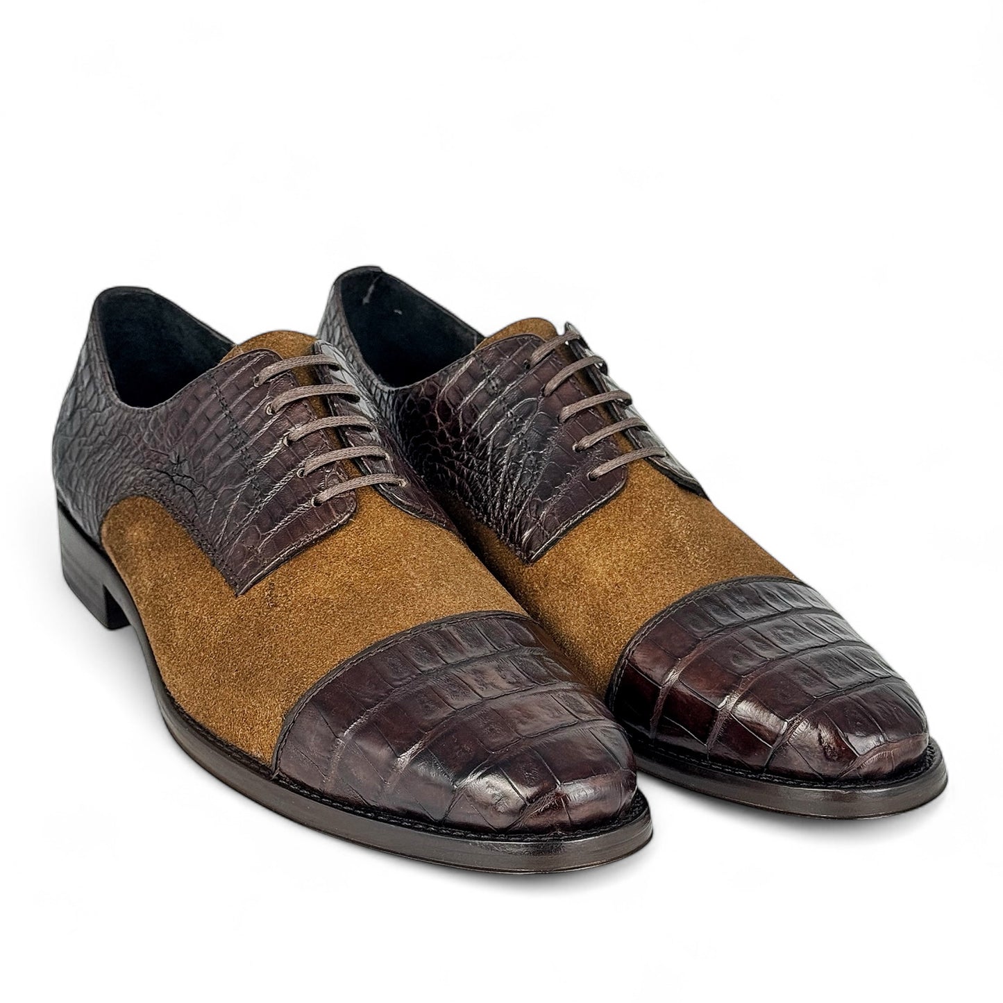 LISBOA SUEDE/COCODRILO BROWN