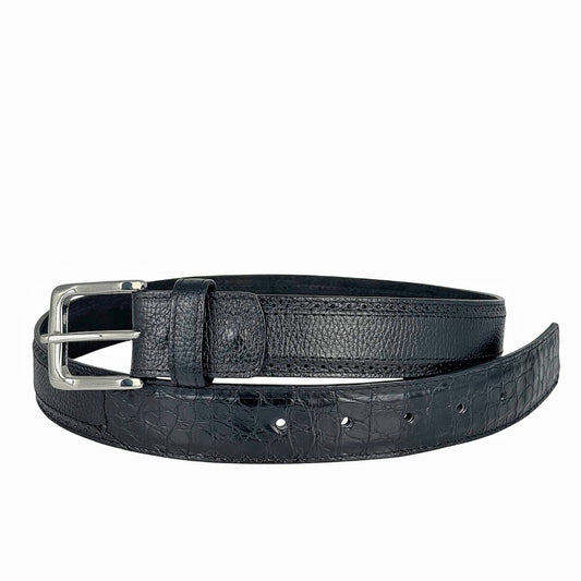 DRESS BELT VENADO/COCODRILO BLACK