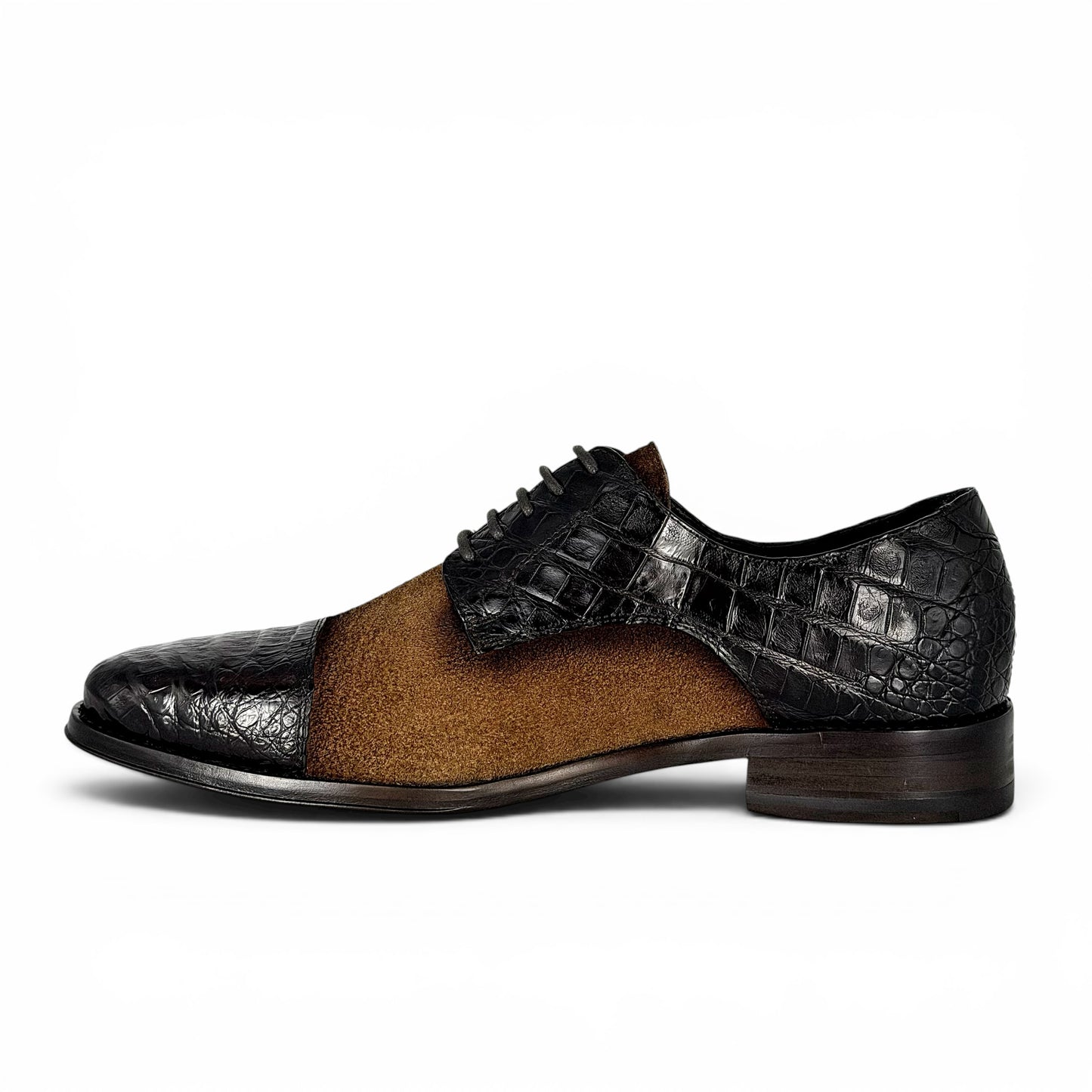 LISBOA SUEDE/COCODRILO BROWN