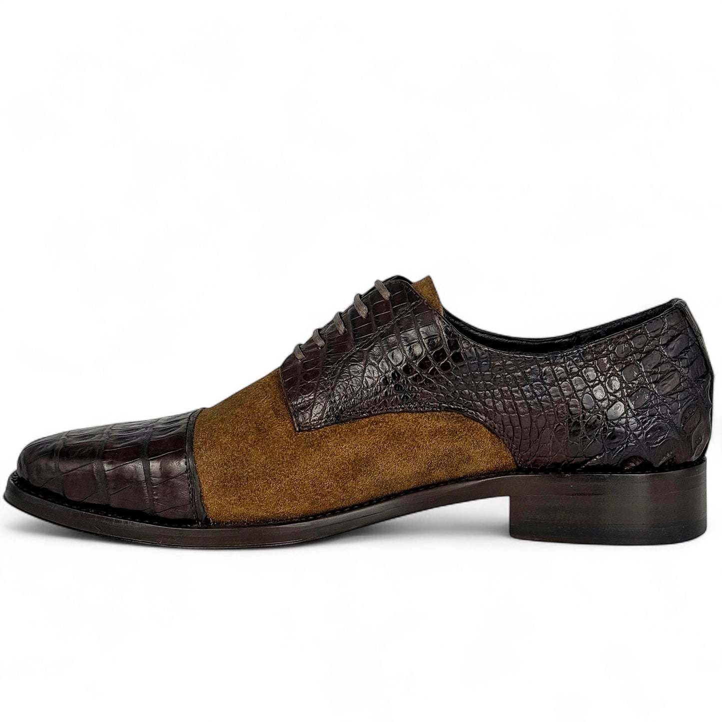 LISBOA SUEDE/COCODRILO BROWN