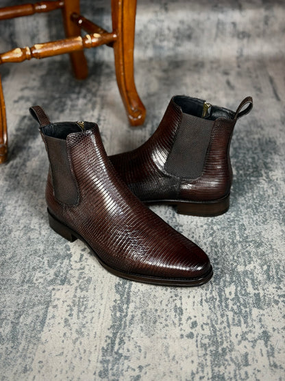 CHELSEA W/CIERRE LIZARD BROWN