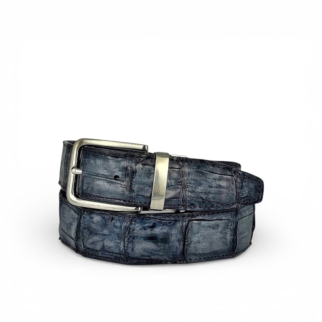 DRESS BELT DOBLE VISTA COCODRILO BLUE/GREY