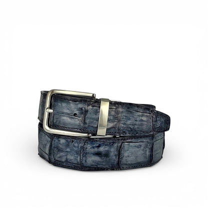 DRESS BELT DOBLE VISTA COCODRILO BLUE/GREY