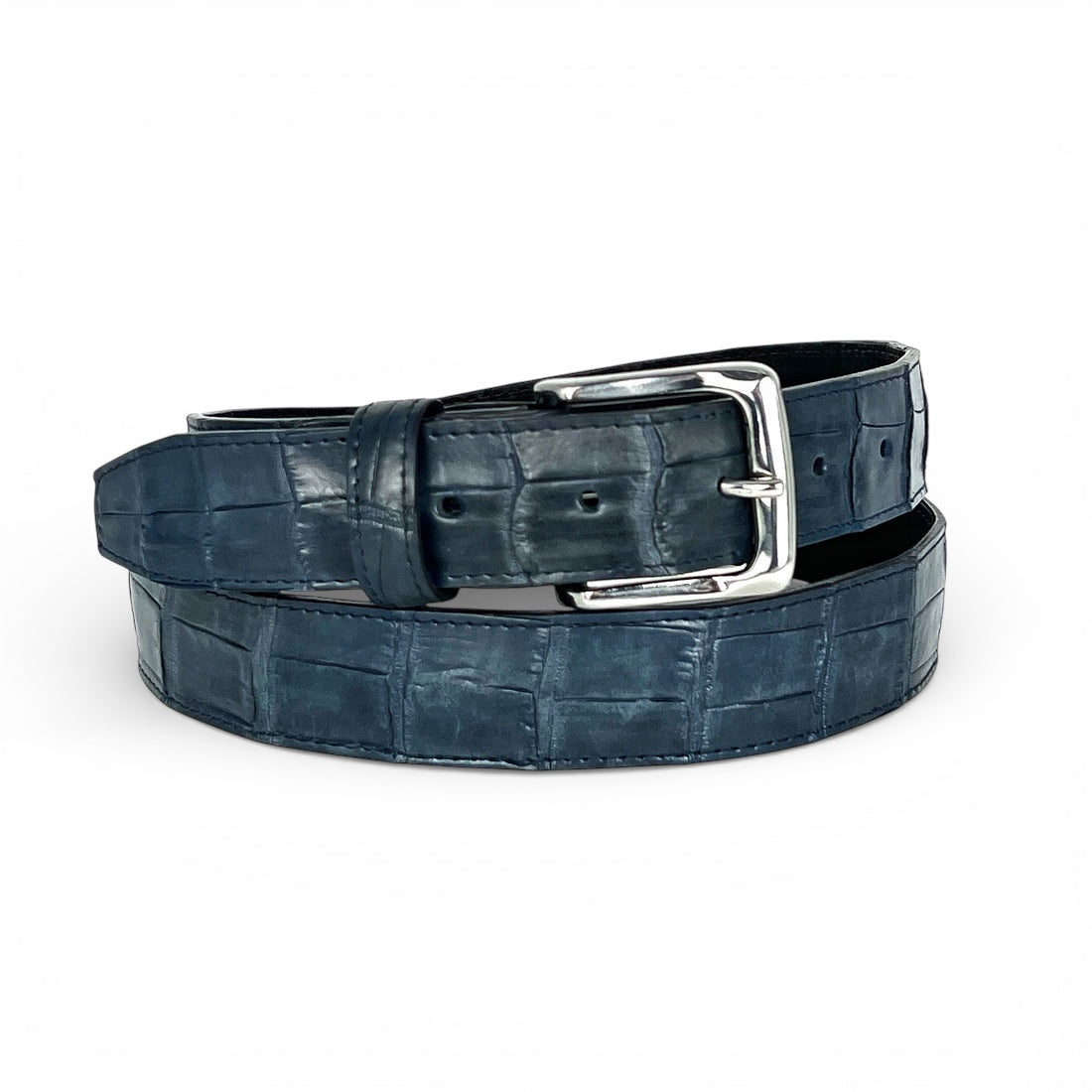 DRESS BELT COCODRILO BLUE