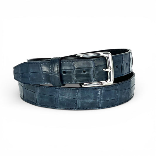 DRESS BELT COCODRILO BLUE
