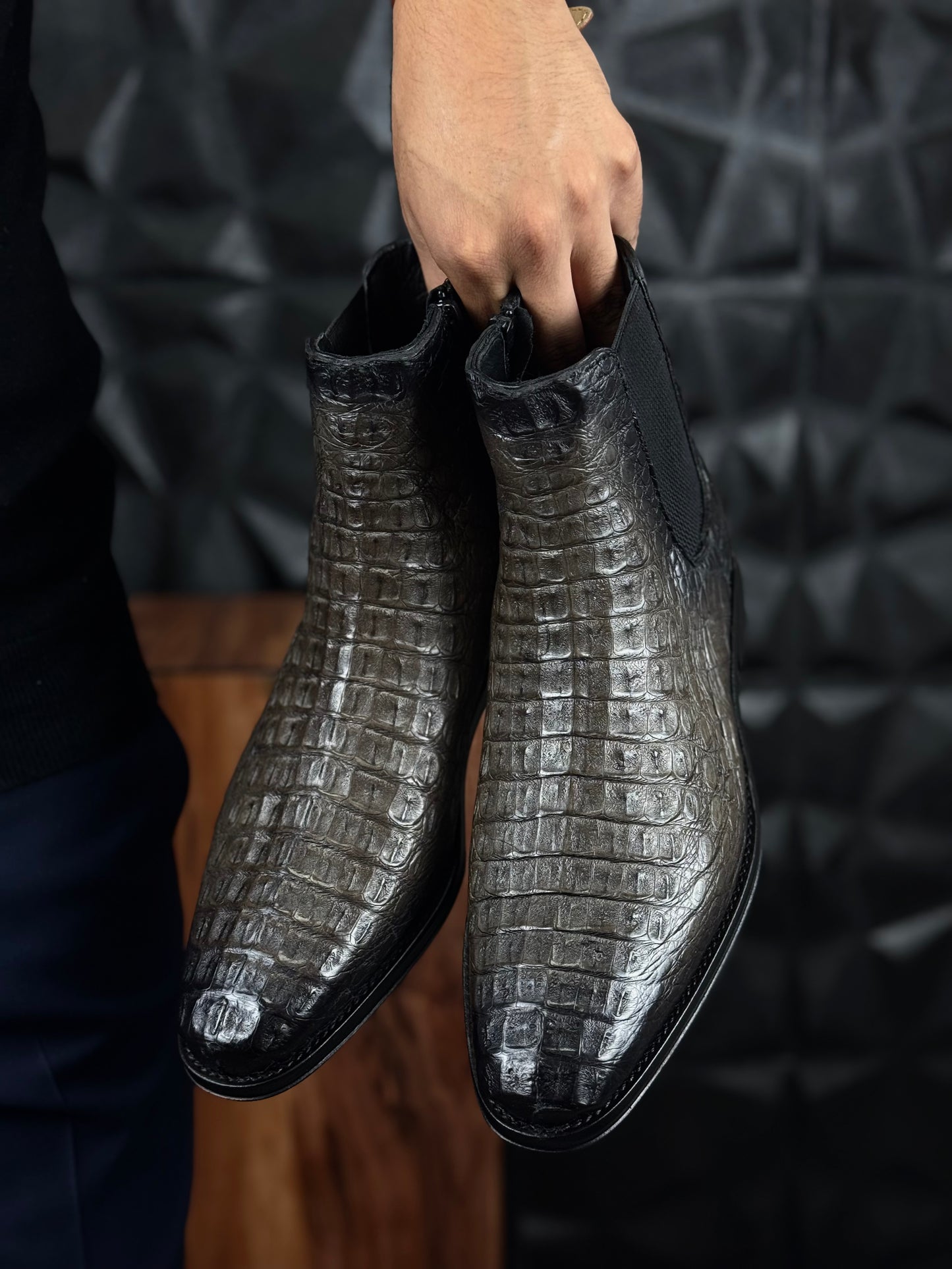 CHELSEA W/CIERRE LOMO COCODRILO GREY