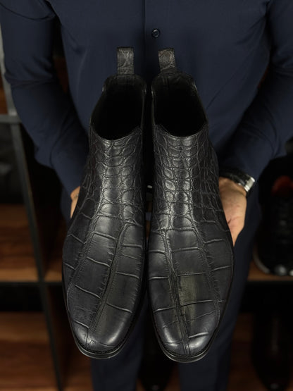 CHELSEA ALLIGATOR MATTE GRAY