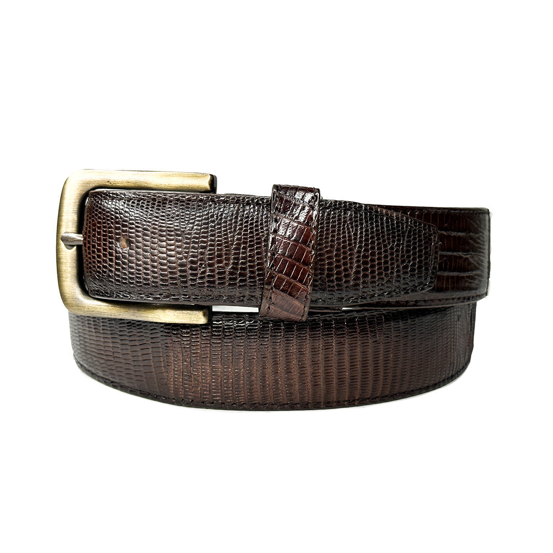 DRESS BELT LIZARD BROWN
