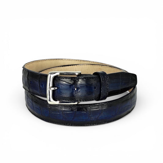 DRESS BELT COCODRILO BLUE