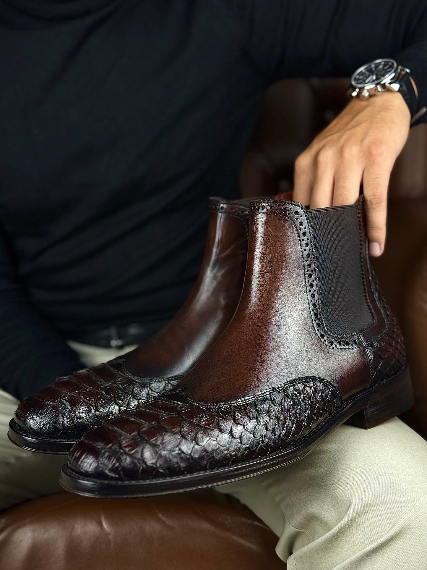 CHELSEA W/PITON DARK BROWN