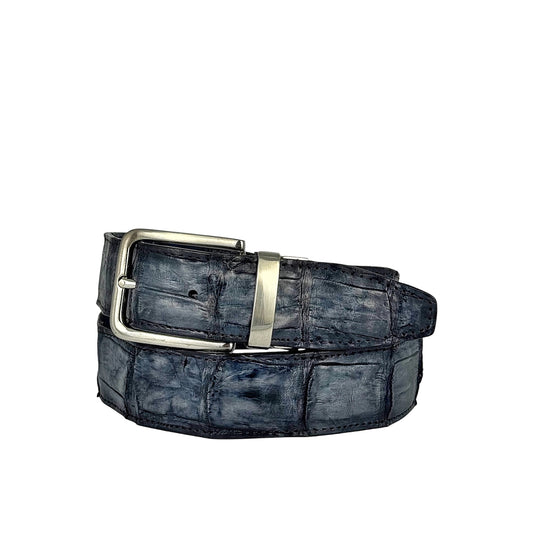 DRESS BELT DOBLE VISTA COCODRILO BLUE/GREY
