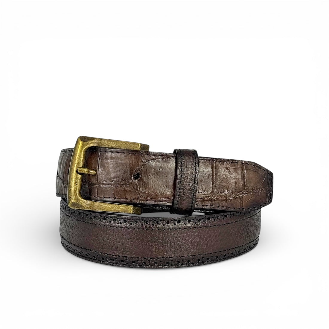 DRESS BELT VENADO/COCODRILO BROWN