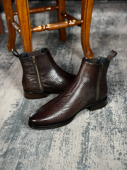 CHELSEA W/CIERRE LIZARD BROWN