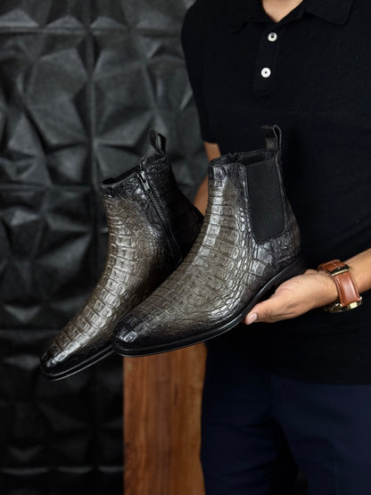 CHELSEA W/CIERRE LOMO COCODRILO GREY