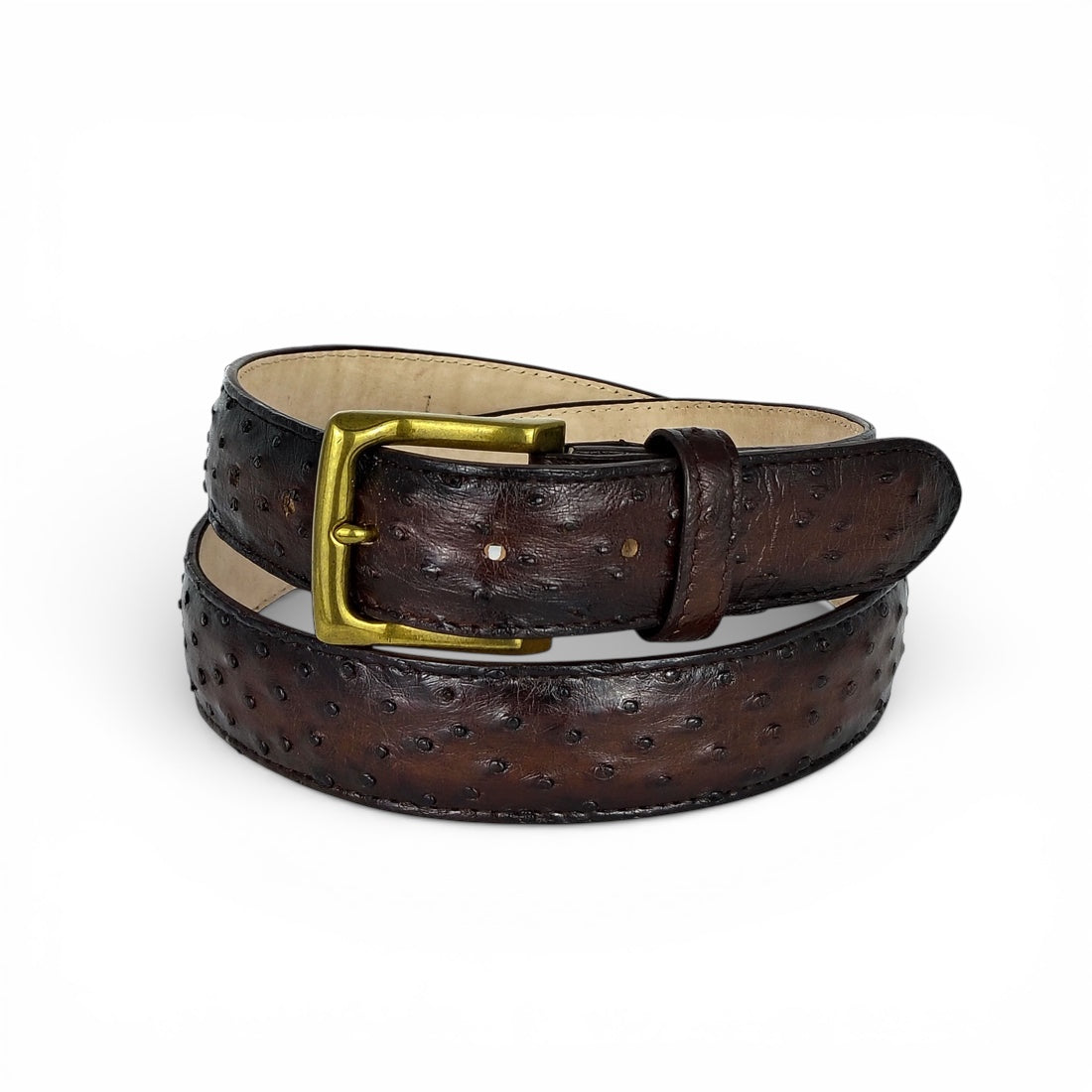 DRESS BELT AVESTRUZ DARK BROWN