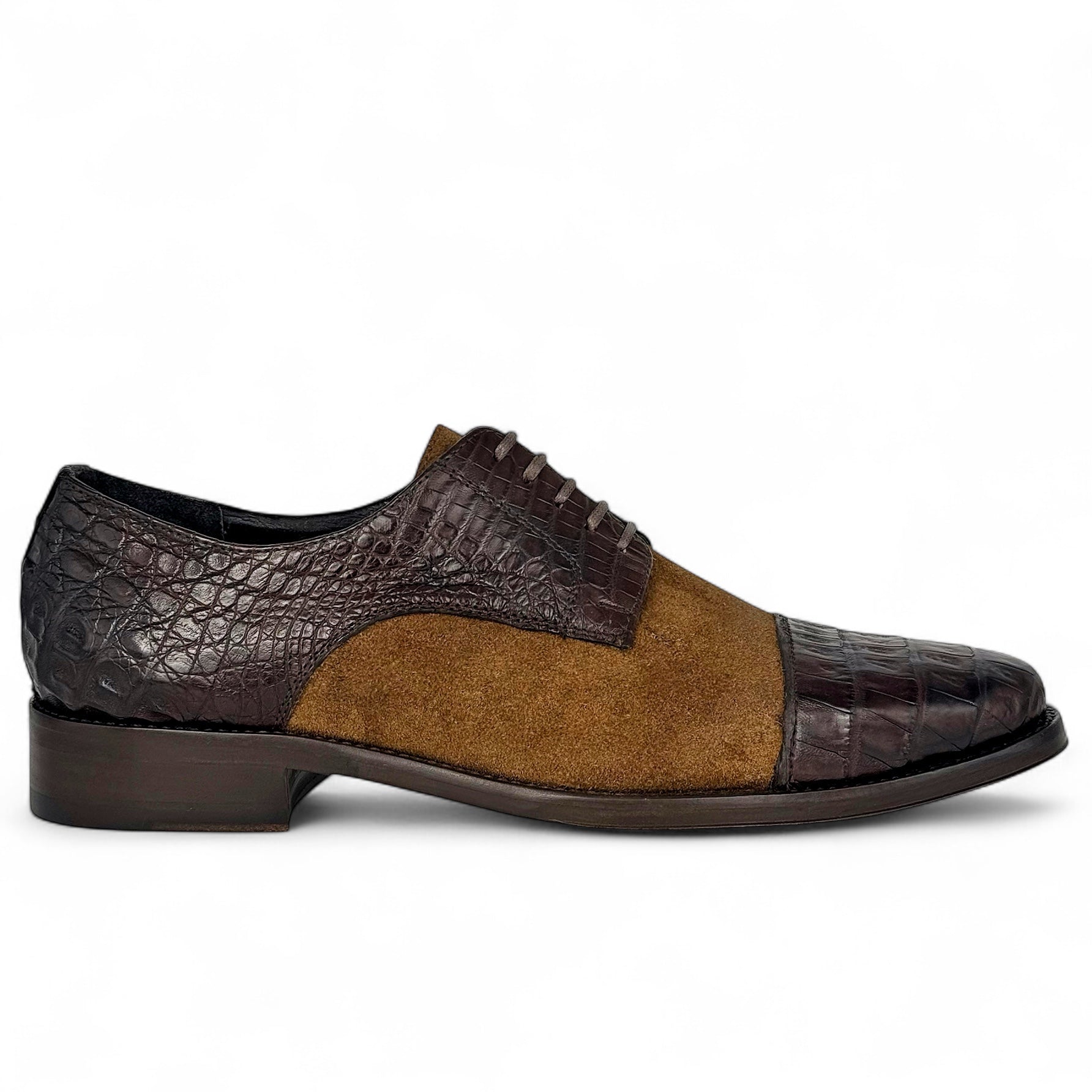 LISBOA SUEDE/COCODRILO BROWN