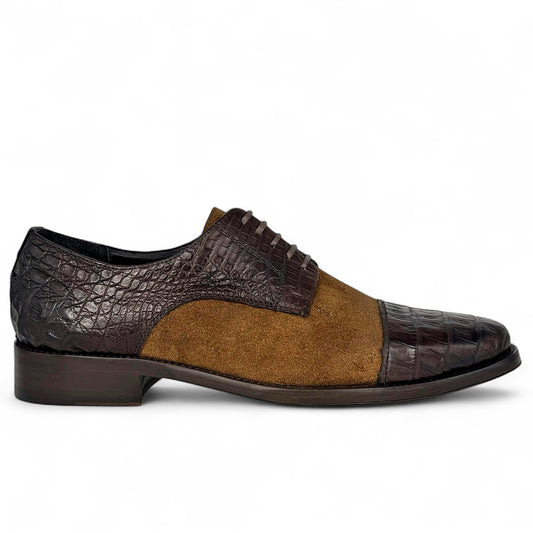 LISBOA SUEDE/COCODRILO BROWN