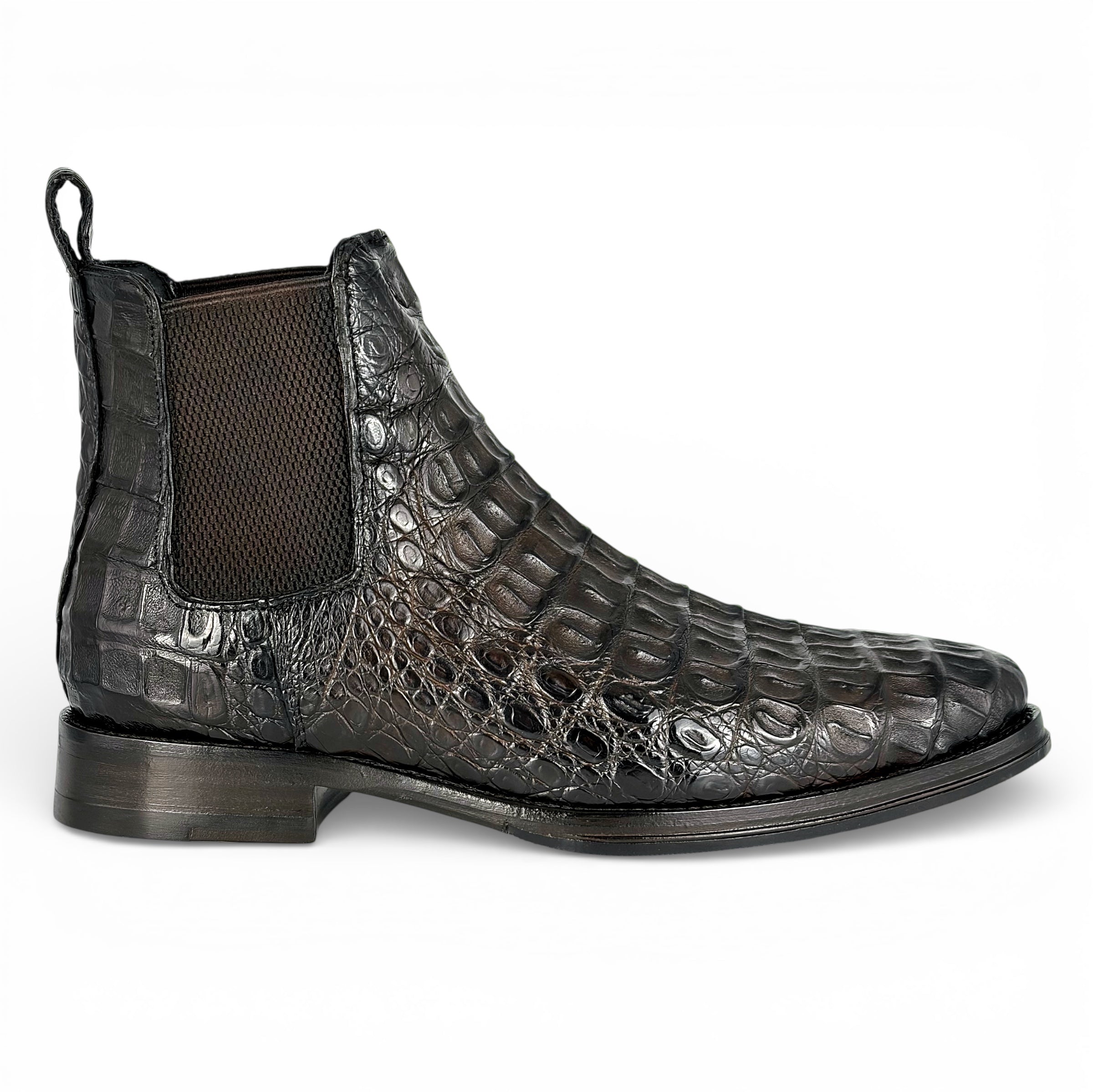 CHELSEA LOMO COCODRILO DARK BROWN