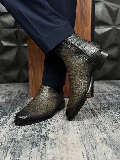 CHELSEA W/CIERRE LOMO COCODRILO GREY