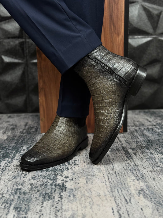 CHELSEA W/CIERRE LOMO COCODRILO GREY