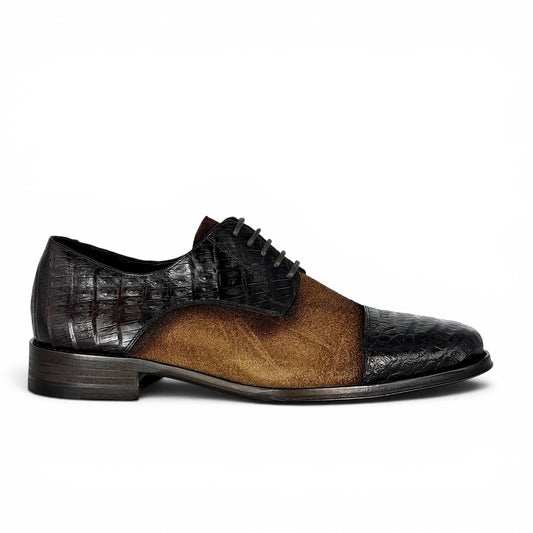 LISBOA SUEDE/COCODRILO BROWN