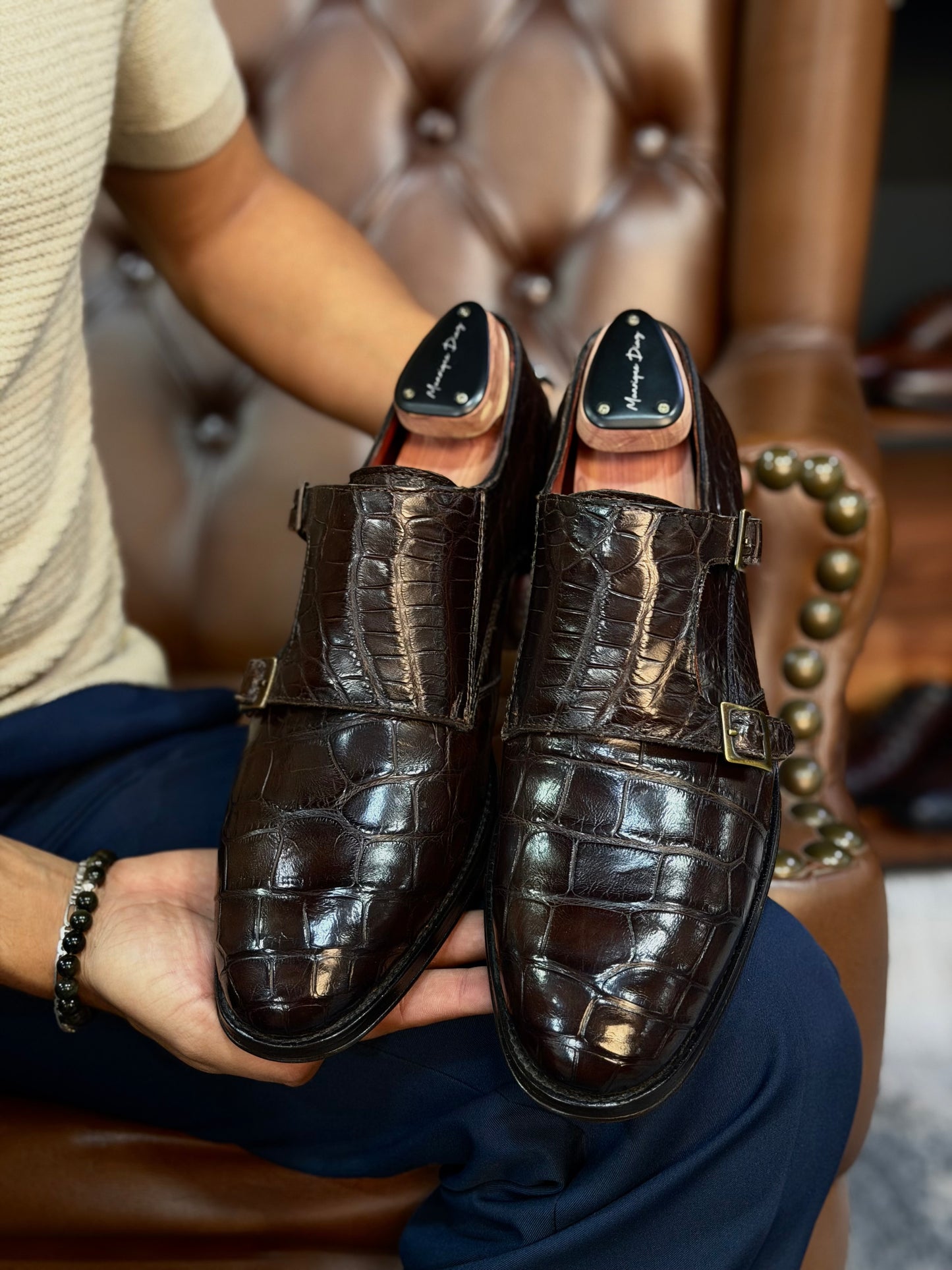 ROMA ALLIGATOR DARK BROWN