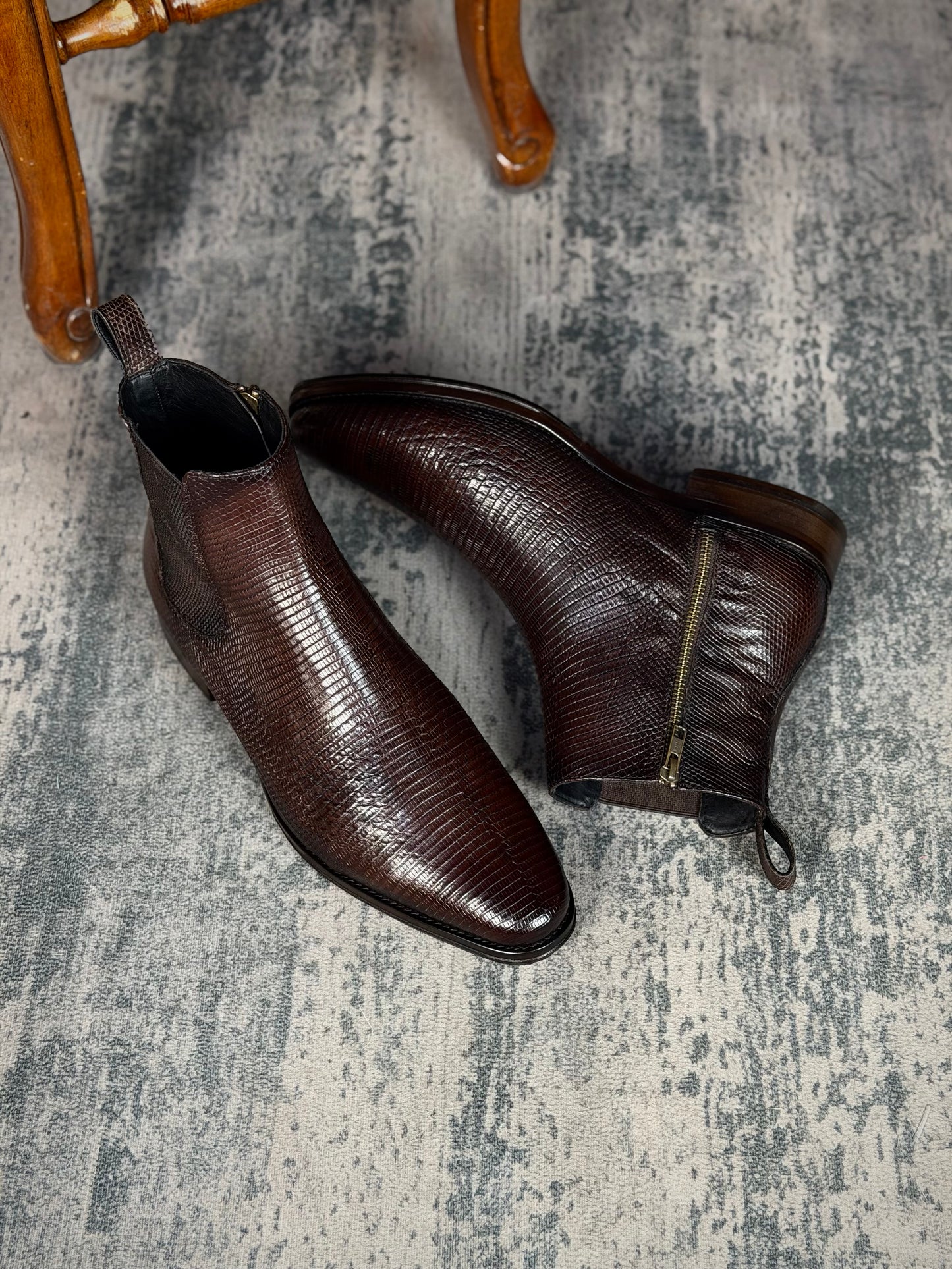 CHELSEA W/CIERRE LIZARD BROWN