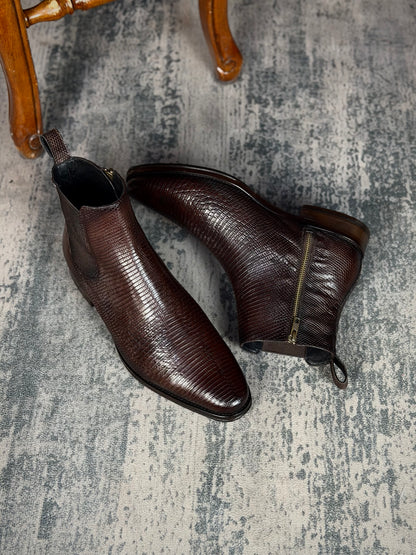 CHELSEA W/CIERRE LIZARD BROWN